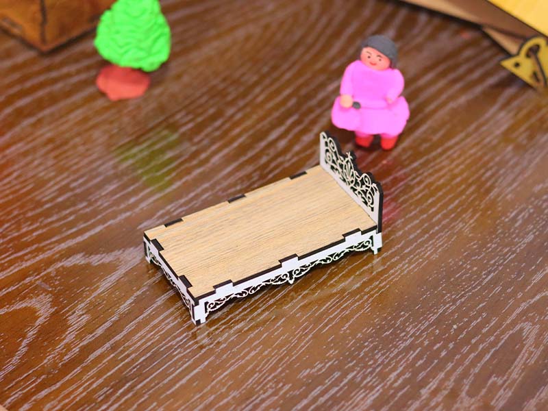 Laser Cut Dollhouse Furniture Barbie Miniature Bed Design