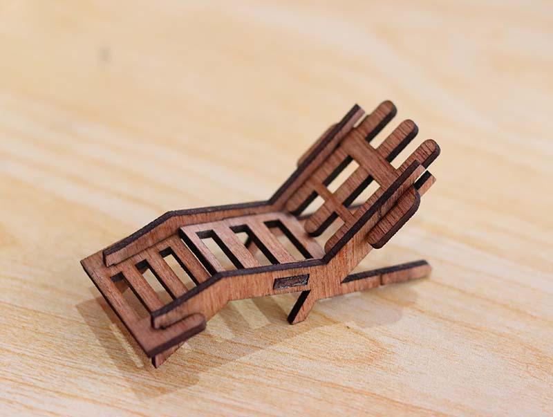 Laser Cut Dollhouse Furniture Beach Bed Toys Template
