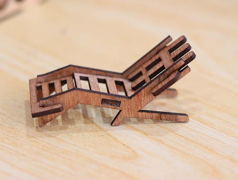 Laser Cut Dollhouse Furniture Beach Bed Toys Template