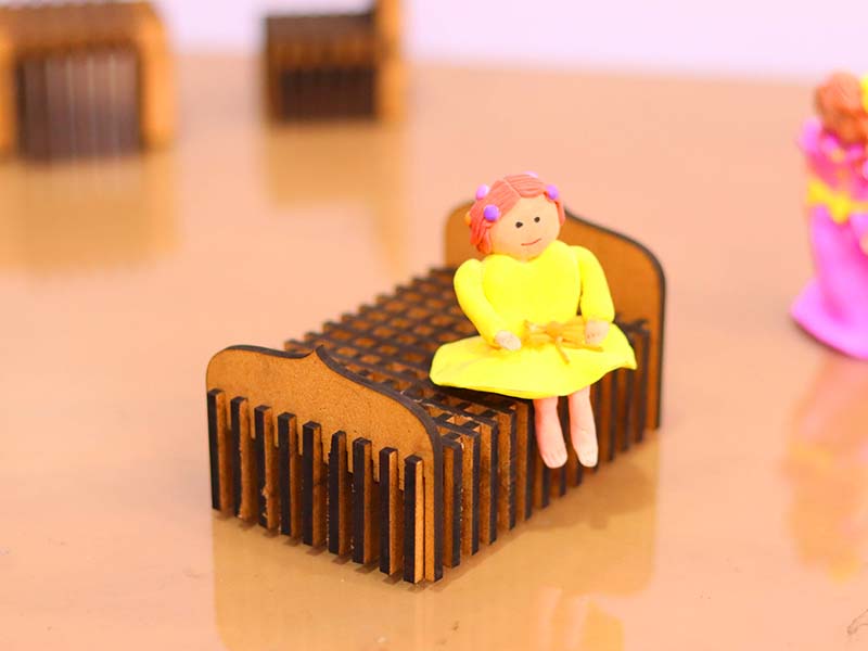 Laser Cut Dollhouse Furniture Miniature Doll House Bed Design