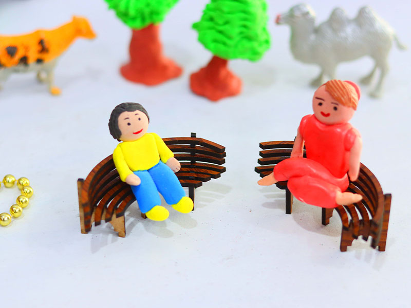 Laser Cut Dollhouse Furniture Outdoor Miniature Bench Design
