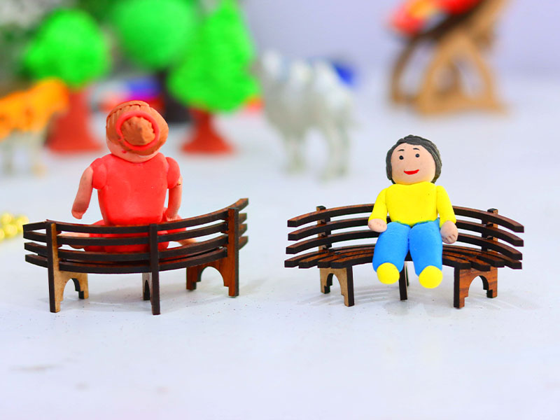 Laser Cut Dollhouse Furniture Outdoor Miniature Bench Design