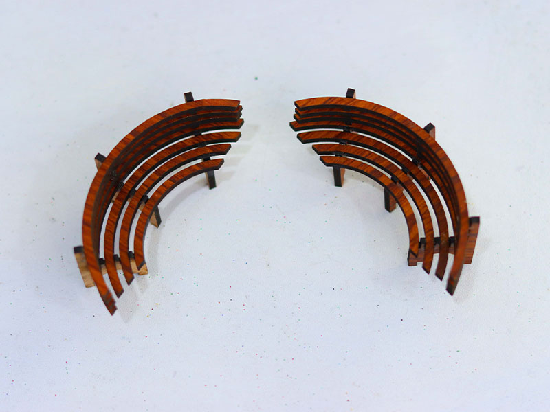 Laser Cut Dollhouse Furniture Outdoor Miniature Bench Design