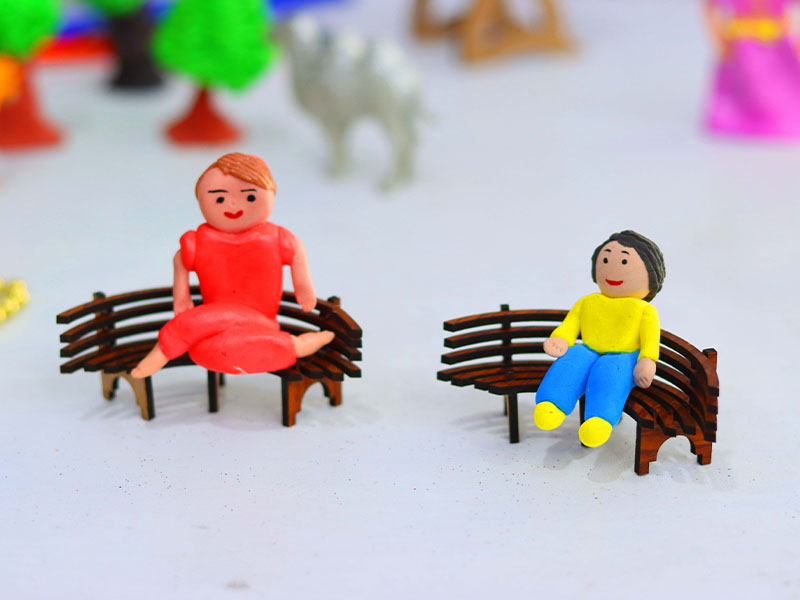 Laser Cut Dollhouse Furniture Outdoor Miniature Bench Design