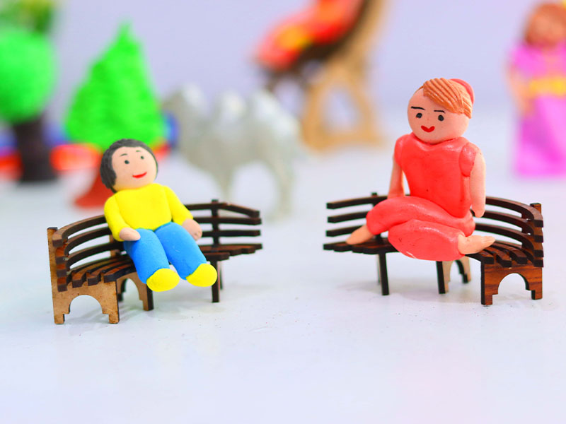 Laser Cut Dollhouse Furniture Outdoor Miniature Bench Design