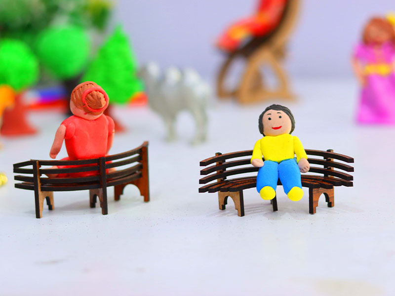 Laser Cut Dollhouse Furniture Outdoor Miniature Bench Design