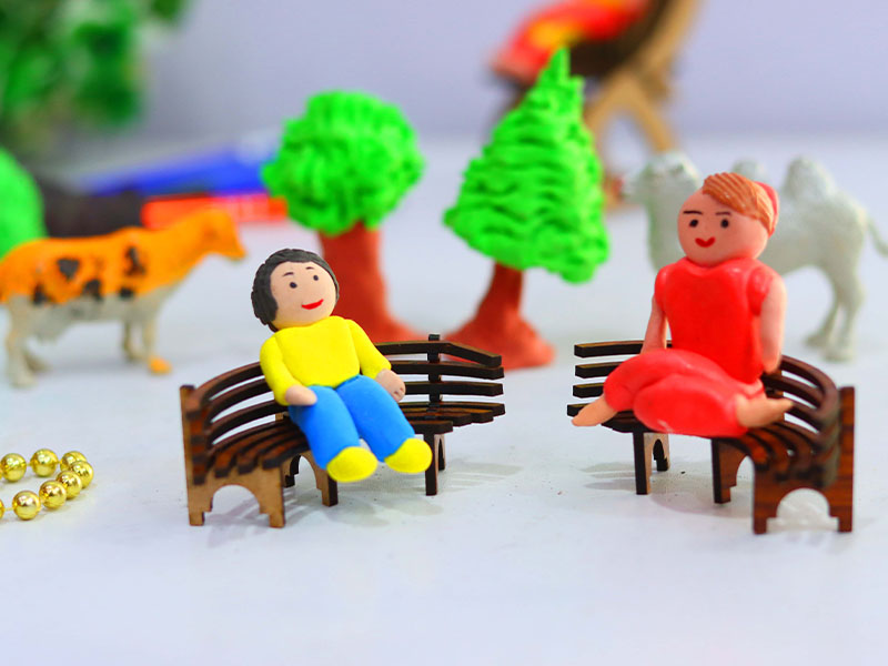 Laser Cut Dollhouse Furniture Outdoor Miniature Bench Design