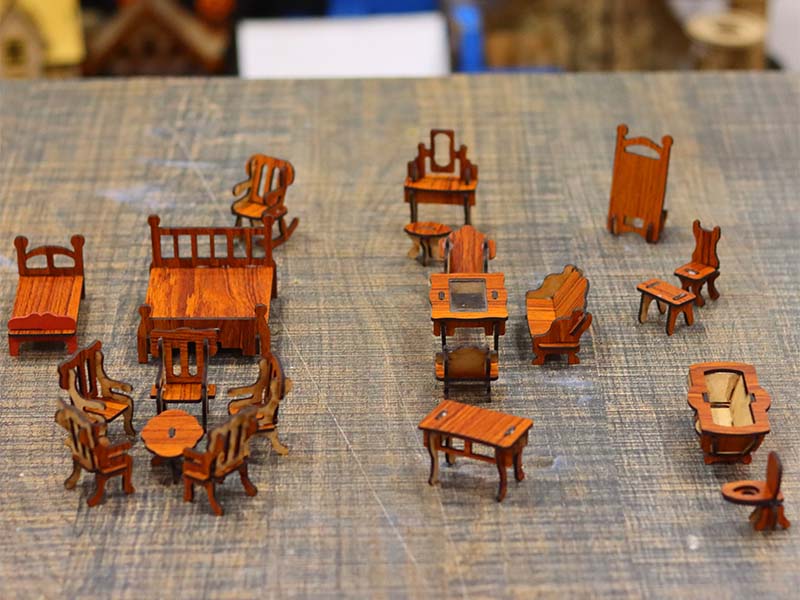 Laser Cut Dollhouse Furniture Set Miniature Toy Furniture