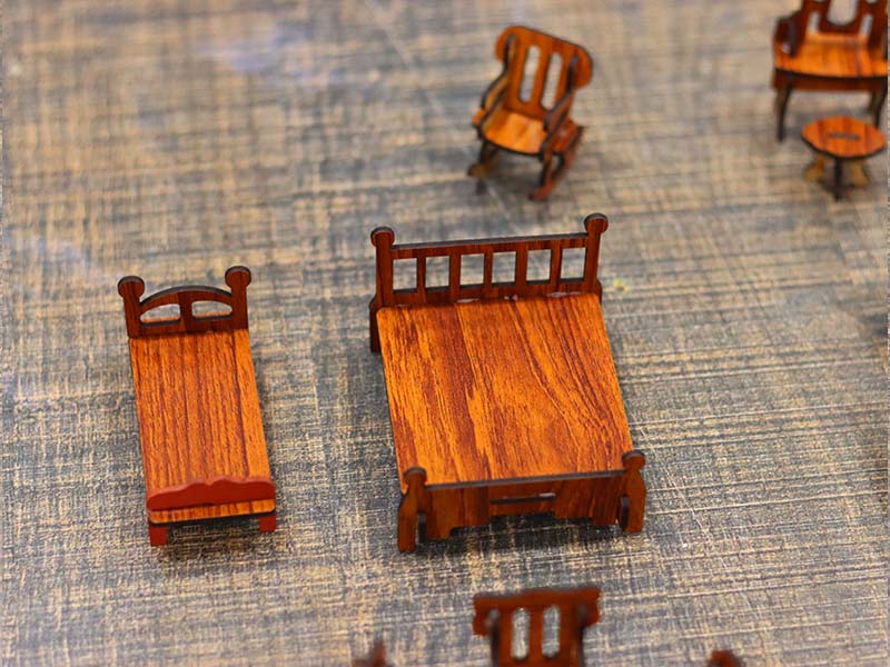 Laser Cut Dollhouse Furniture Set Miniature Toy Furniture