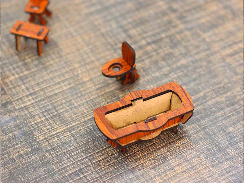 Laser Cut Dollhouse Furniture Set Miniature Toy Furniture