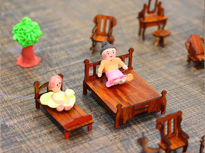 Laser Cut Dollhouse Furniture Set Miniature Toy Furniture