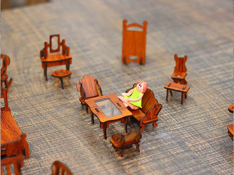 Laser Cut Dollhouse Furniture Set Miniature Toy Furniture