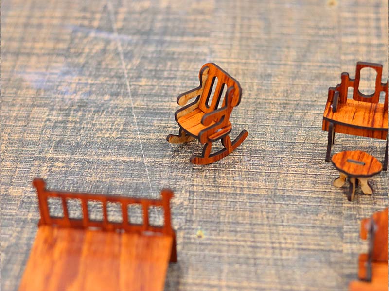 Laser Cut Dollhouse Furniture Set Miniature Toy Furniture