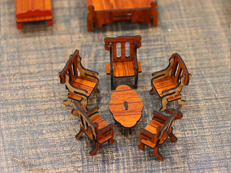 Laser Cut Dollhouse Furniture Set Miniature Toy Furniture