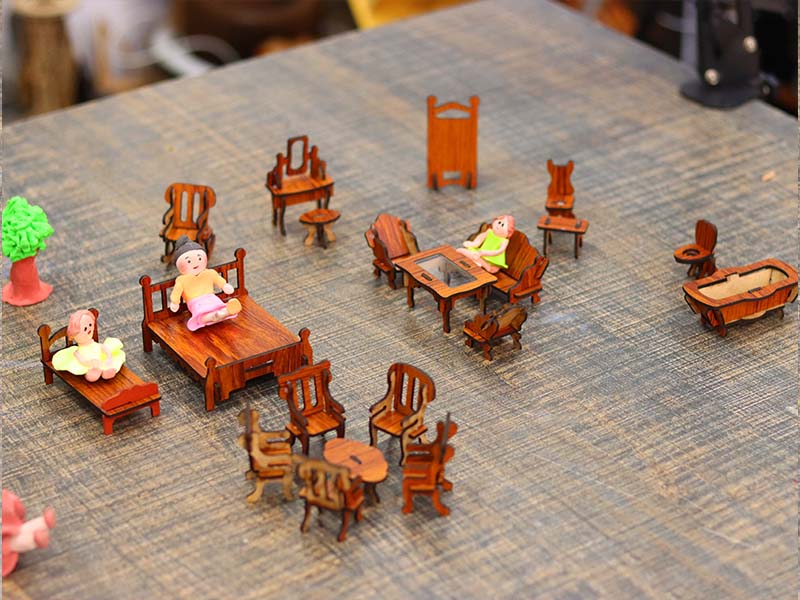 Laser Cut Dollhouse Furniture Set Miniature Toy Furniture
