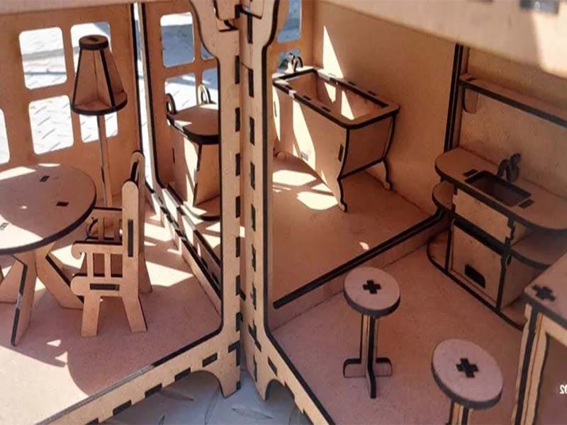 Laser Cut Dollhouse Plans and Dollhouse Furniture Template
