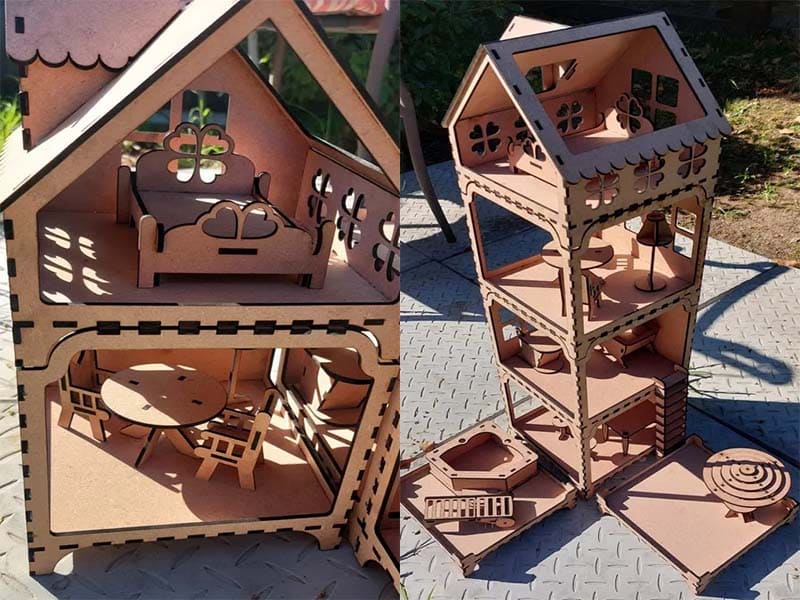 Laser Cut Dollhouse Plans and Dollhouse Furniture Template