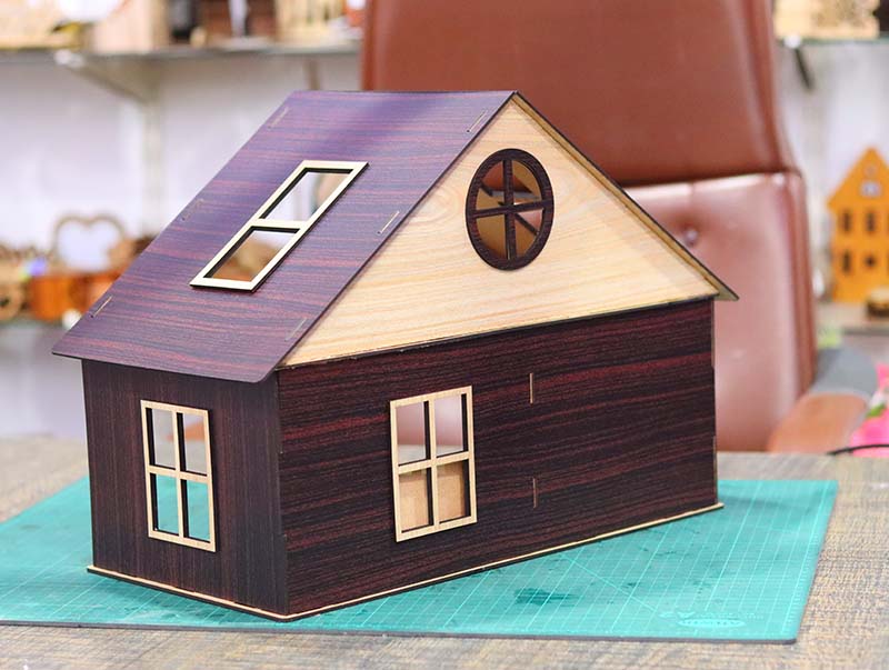 Laser Cut Dollhouse 3D Wooden Model Kit