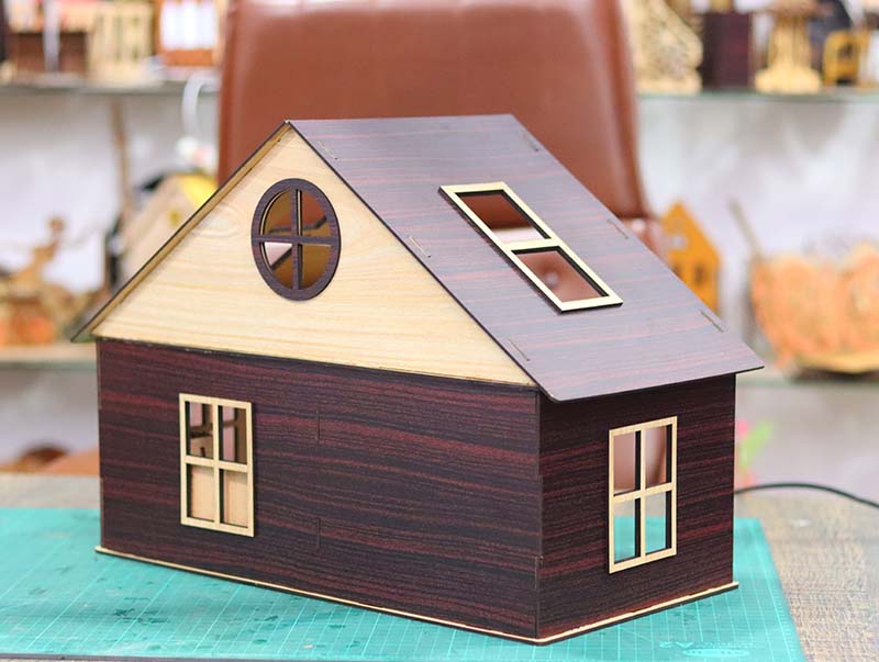 Laser Cut Dollhouse 3D Wooden Model Kit