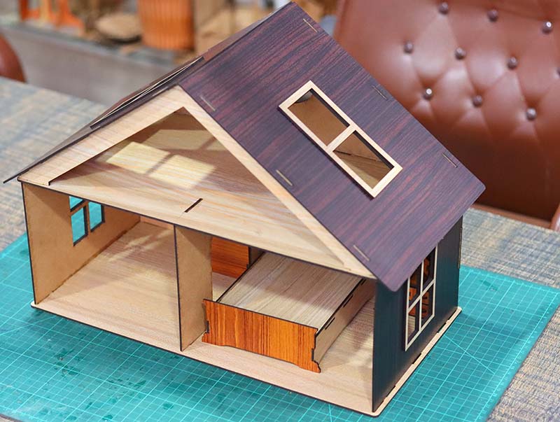 Laser Cut Dollhouse 3D Wooden Model Kit