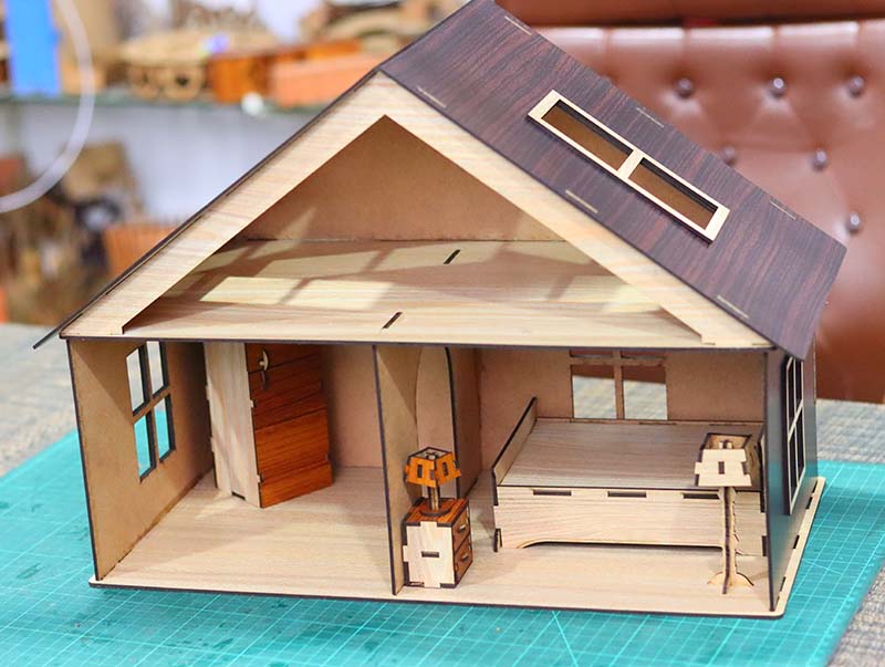 Laser Cut Dollhouse 3D Wooden Model Kit