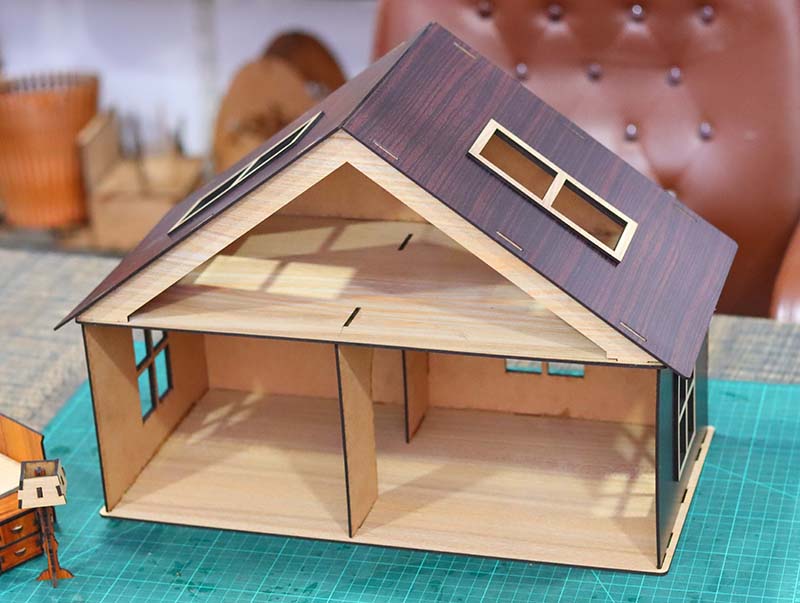 Laser Cut Dollhouse 3D Wooden Model Kit
