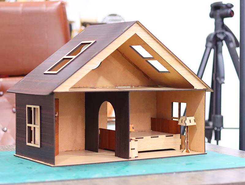 Laser Cut Dollhouse 3D Wooden Model Kit