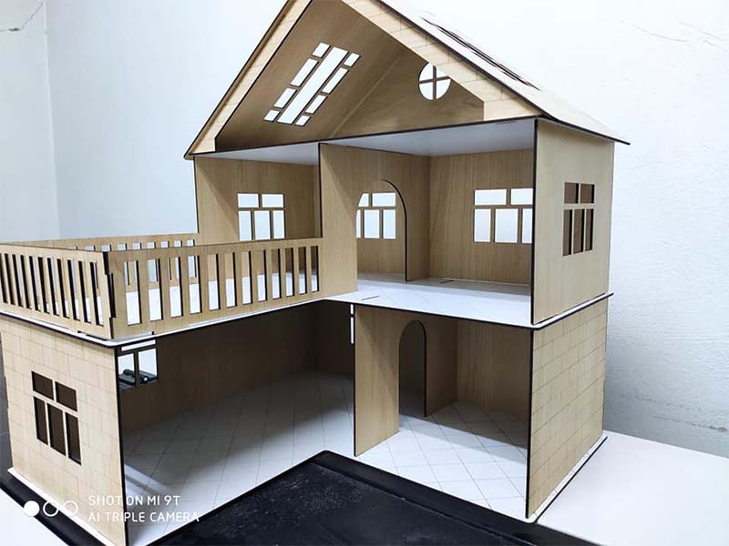 Laser Cut Dollhouse Plans Wooden Dollhouse Kit Dollhouse Plan