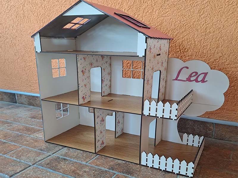 Laser Cut Dollhouse Plans Wooden Miniature House Design