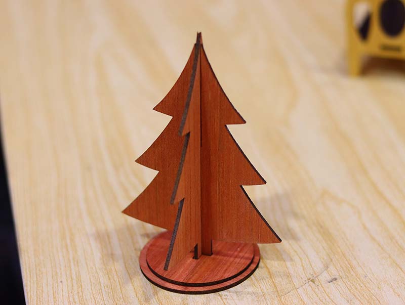 Laser Cut Wooden Christmas Decorative Tree with Stand