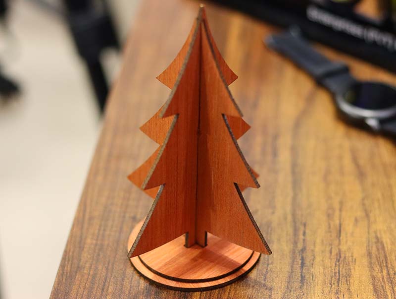 Laser Cut Wooden Christmas Decorative Tree with Stand