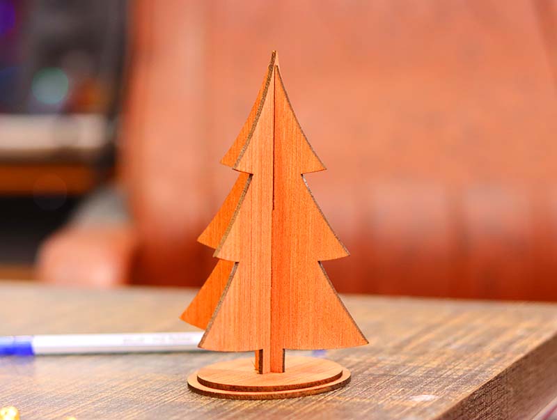 Laser Cut Wooden Christmas Decorative Tree with Stand