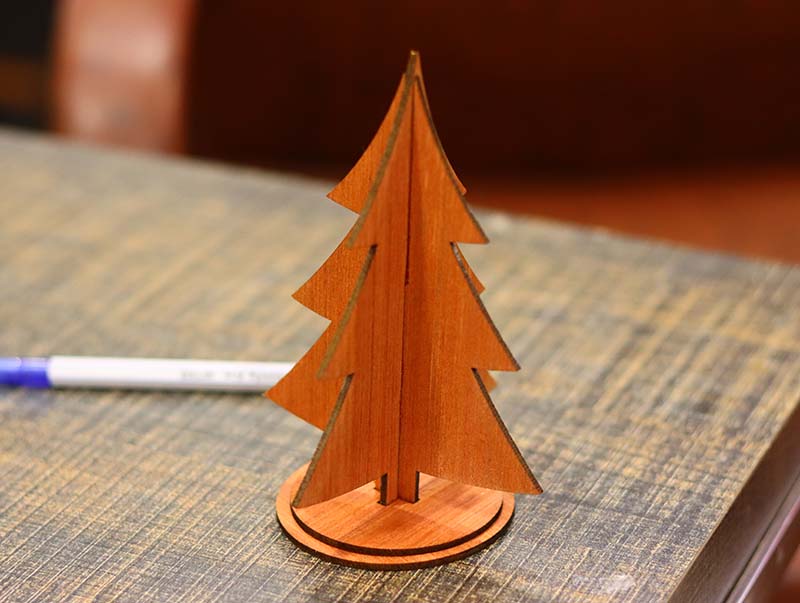Laser Cut Wooden Christmas Decorative Tree with Stand