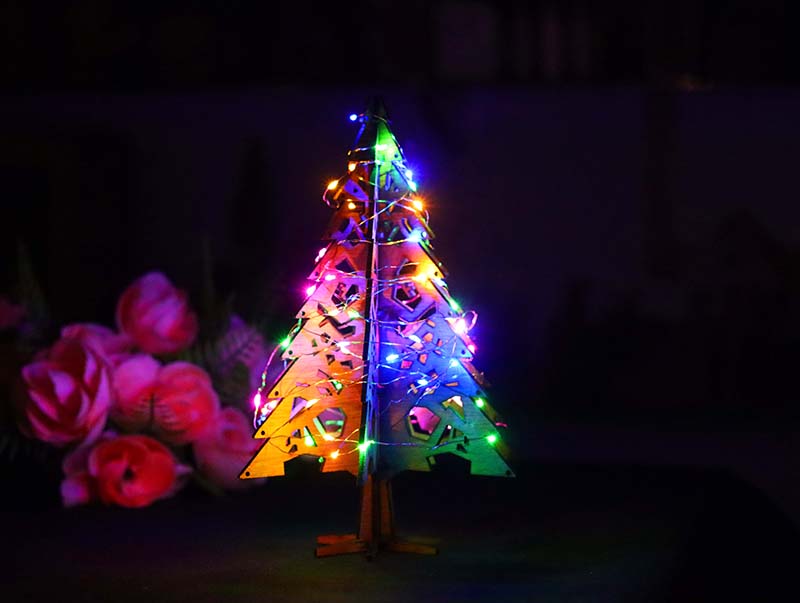 Laser Cut Wooden Christmas Tree 3D Model for Decoration