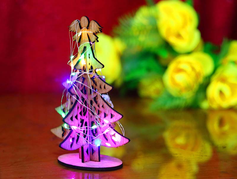 Laser Cut Christmas 3D Wooden Tree for Christmas Decorations