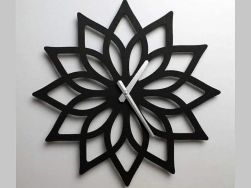 Laser Cut Decorative Floral Wall Clock Design