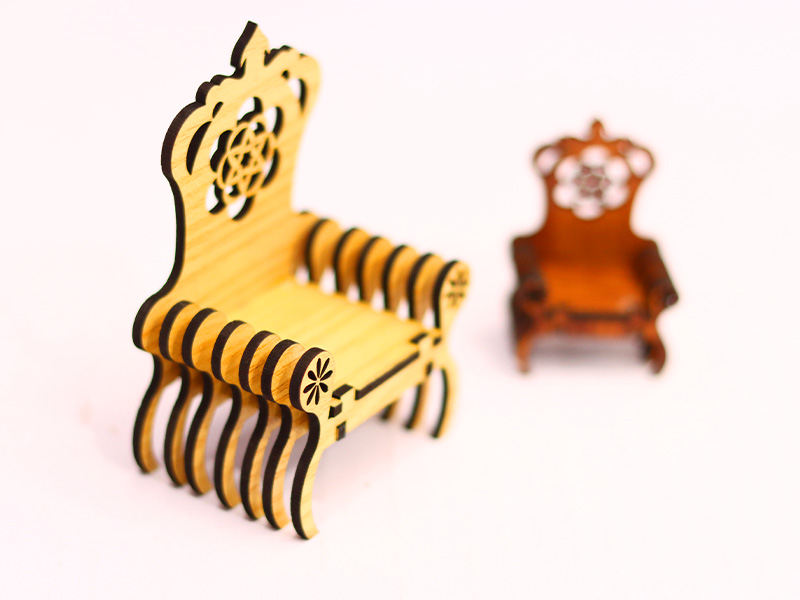 Laser Cut Miniature Dollhouse Chairs For Barbie Dolls