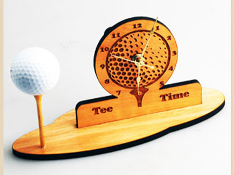 Laser Cut Wooden Golf Table Clock