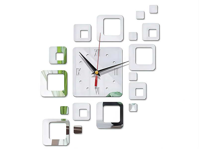 Laser Cut Creative 3D Wall Clock Design for Room Decor Idea