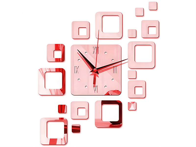 Laser Cut Creative 3D Wall Clock Design for Room Decor Idea