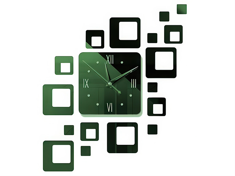 Laser Cut Creative 3D Wall Clock Design for Room Decor Idea