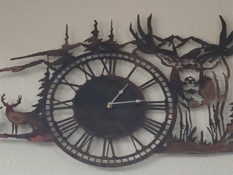 Laser Cut Deer Wildlife Wall Clock for Room Decor