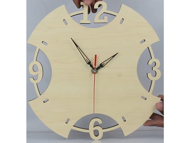Laser Cut Elegant Wooden Wall Clock Design