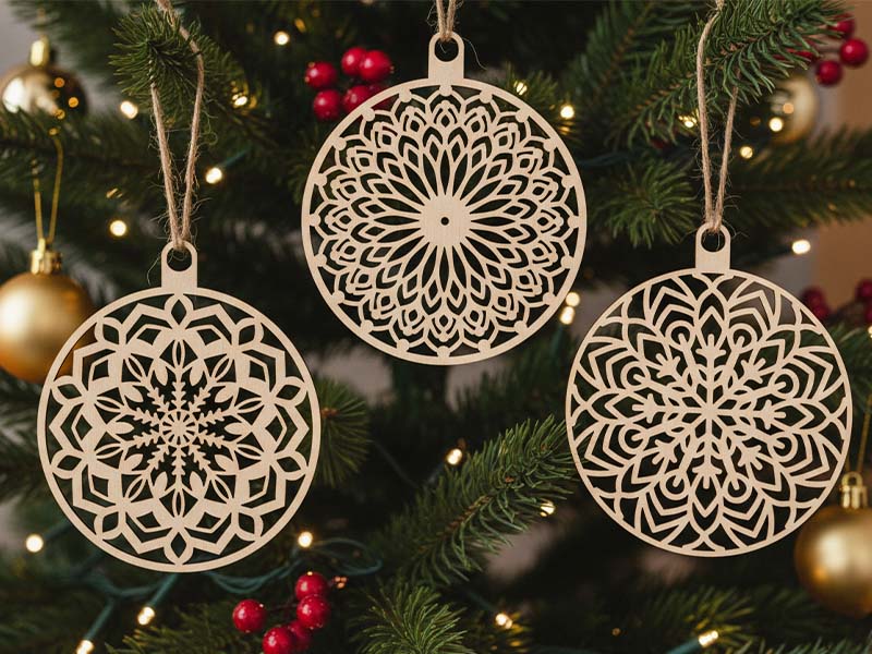 Laser Cut Snowflake Christmas Ornament Pendants