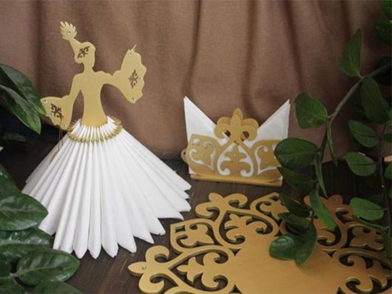 Laser Cut Charming Christmas Doll Napkin Organizer