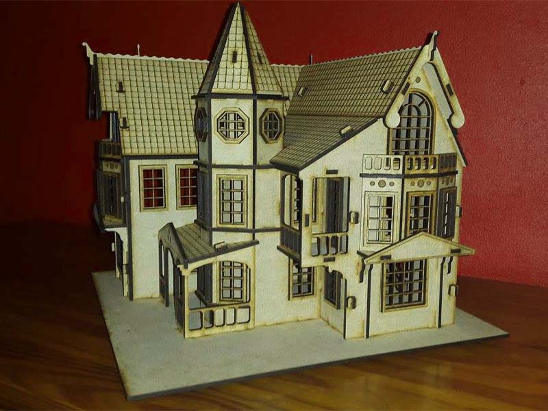 Laser Cut Fantasy Mansion Dollhouse Wood 3D Puzzle Toy Model