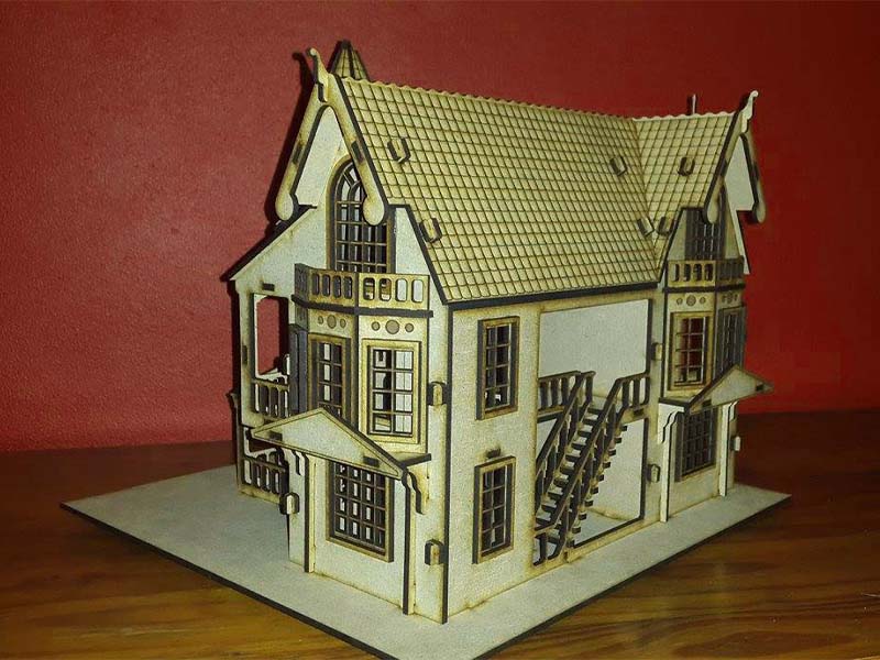 Laser Cut Fantasy Mansion Dollhouse Wood 3D Puzzle Toy Model