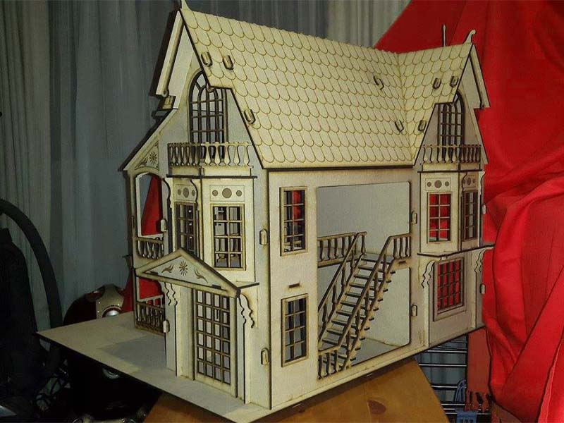 Laser Cut Fantasy Mansion Dollhouse Wood 3D Puzzle Toy Model