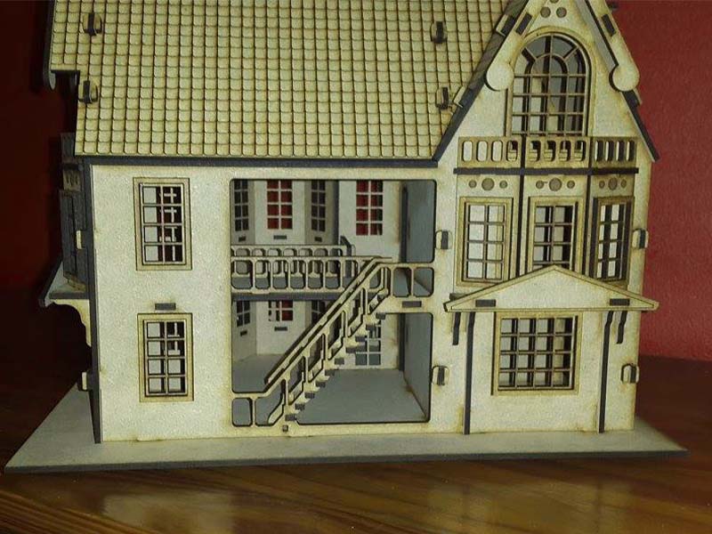 Laser Cut Fantasy Mansion Dollhouse Wood 3D Puzzle Toy Model