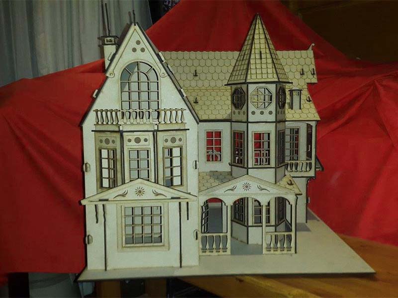 Laser Cut Fantasy Mansion Dollhouse Wood 3D Puzzle Toy Model
